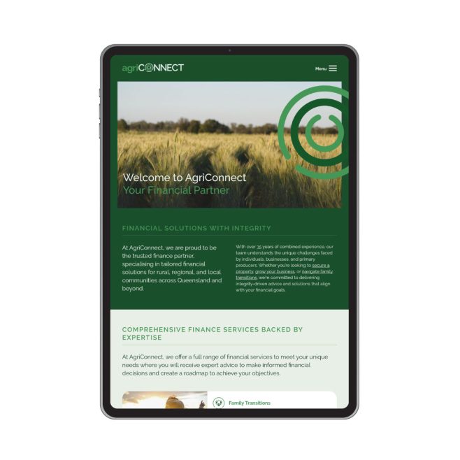 Agriconnect, Financial Services website design | FMSTUDIOS