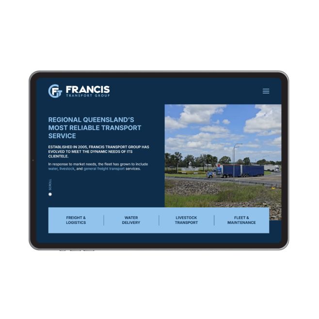 Francis Transport Group, Central & Regional Queensland website design | FMSTUDIOS